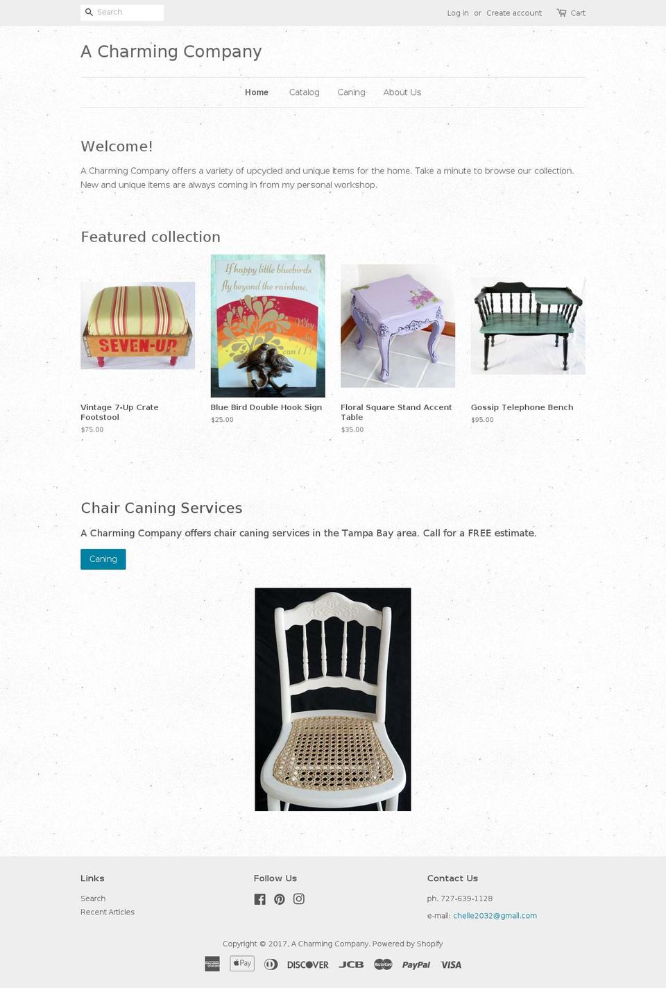 acharmingco.com shopify website screenshot