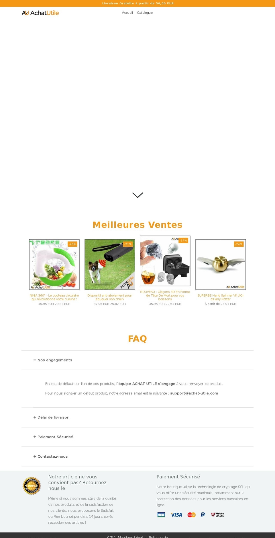 fastlane-1-36-active Shopify theme site example achat-utile.com