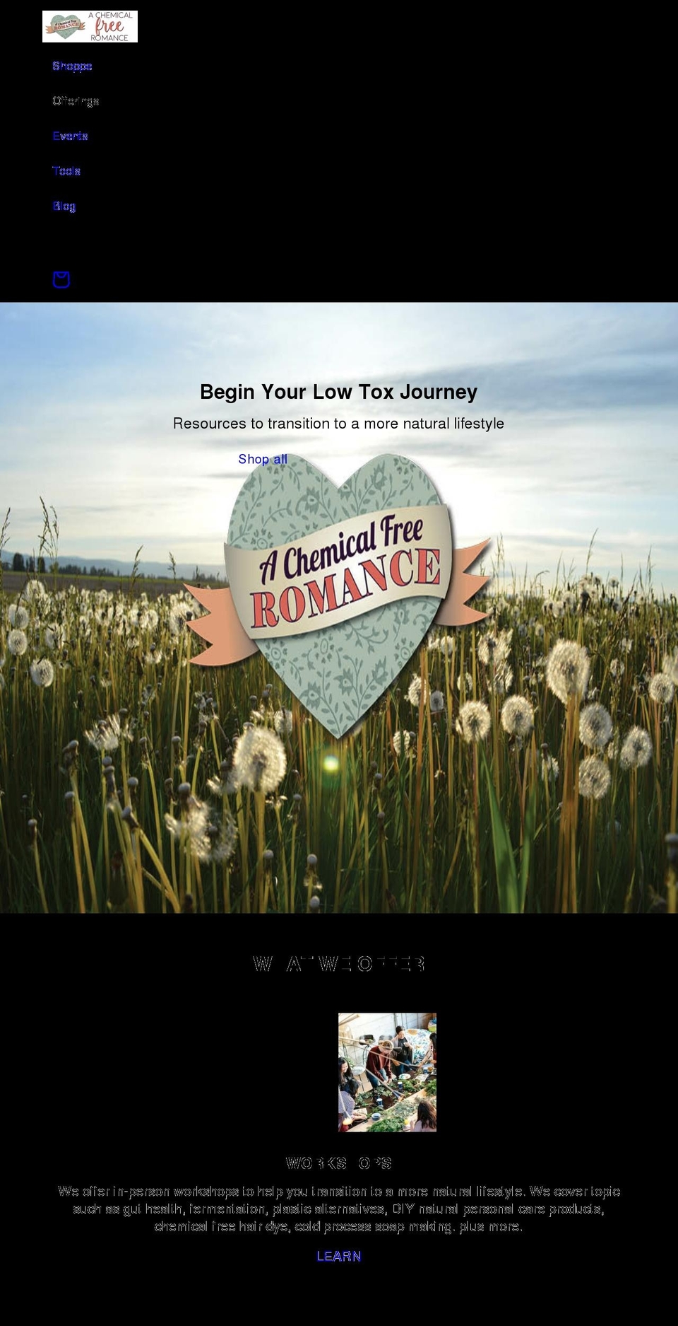 achemicalfreeromance.com shopify website screenshot