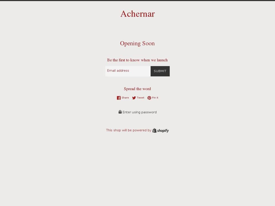 achernar.bargains shopify website screenshot