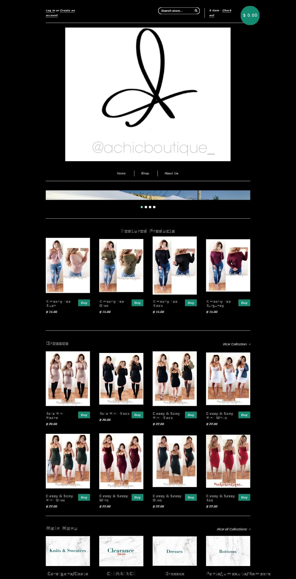 Achic Shopify theme site example achicb.com