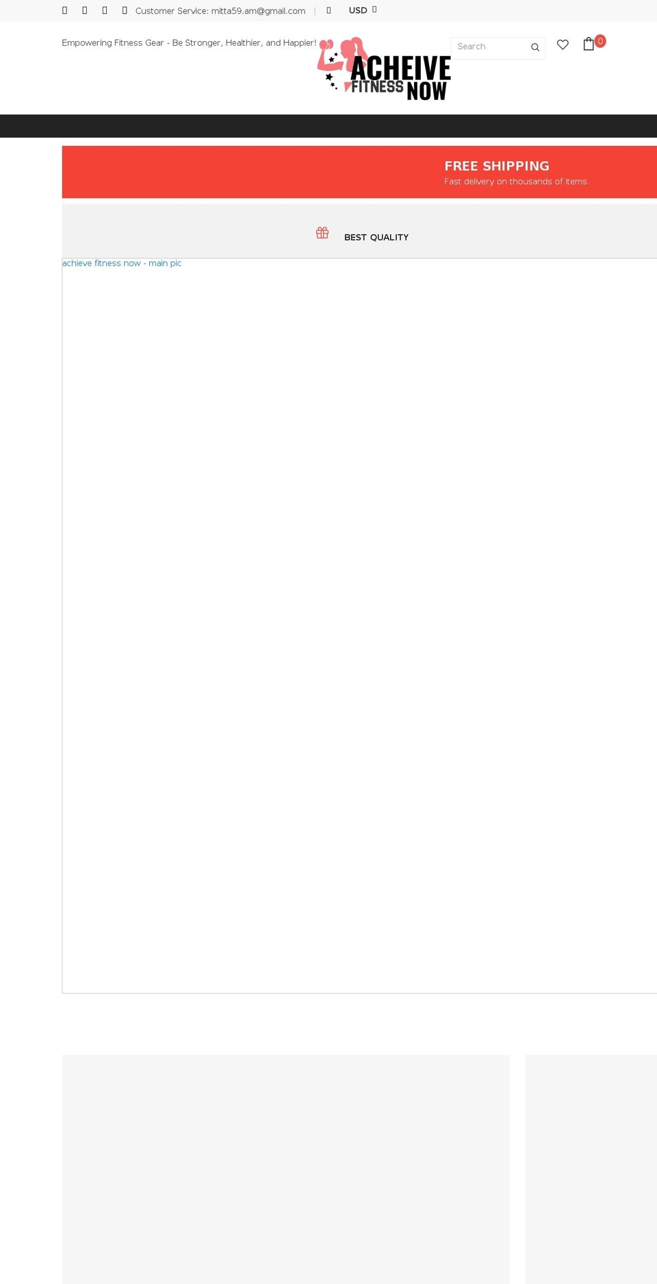 achievefitnessnow.com shopify website screenshot