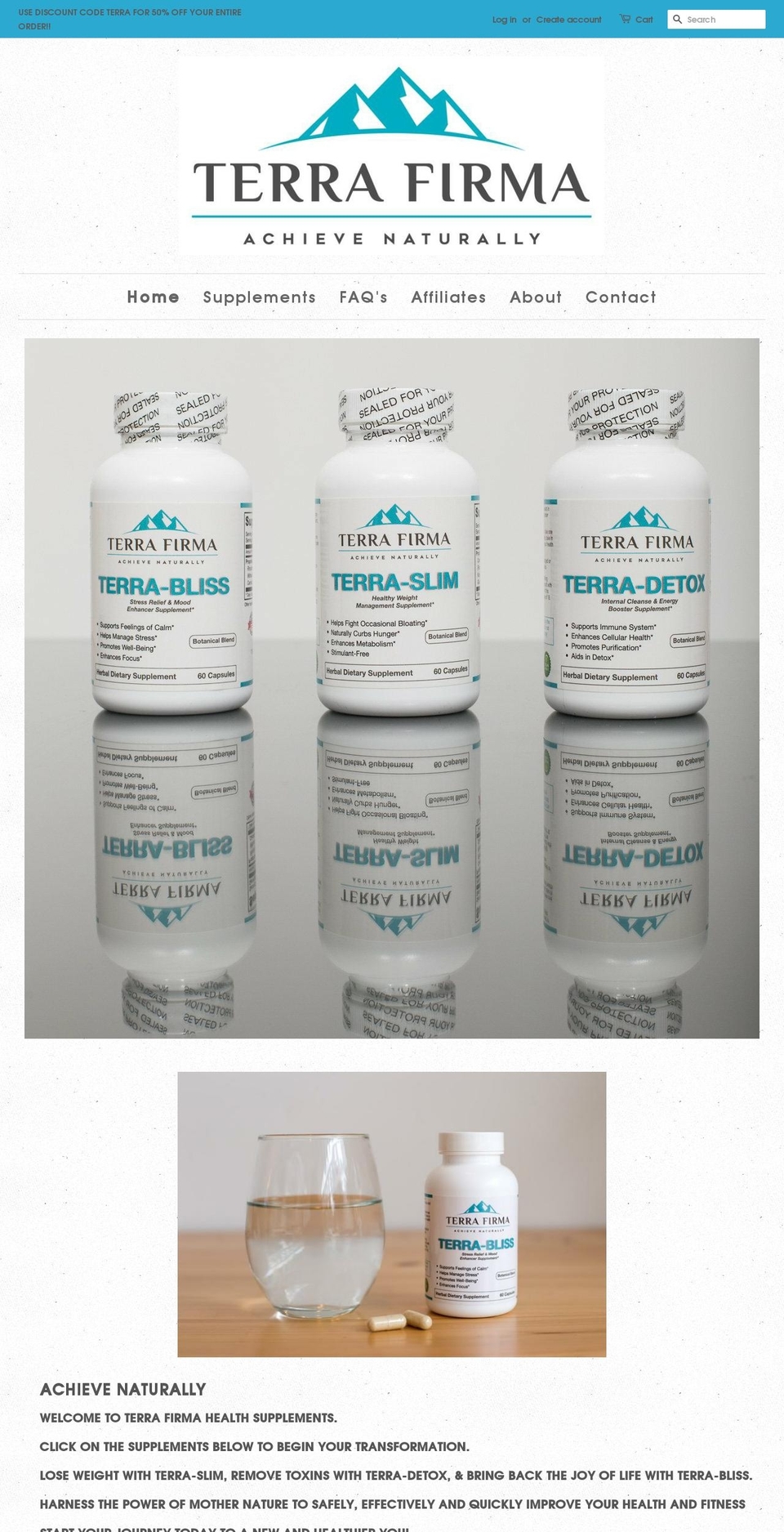 achievenaturally.com — Shopify storefront screenshot