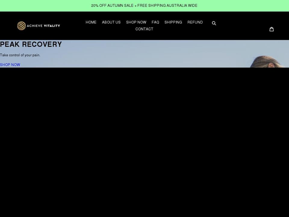 achievevitality.com.au shopify website screenshot