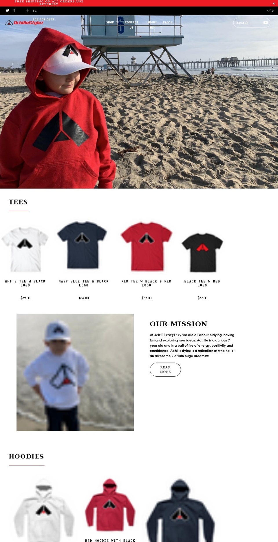 achillestylez.com shopify website screenshot