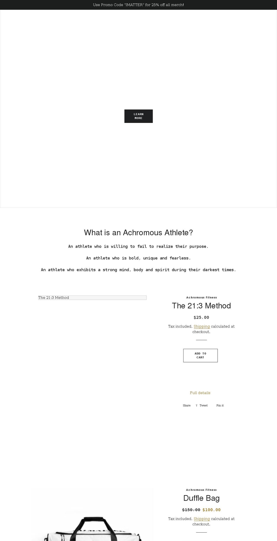 achromousfitness.com shopify website screenshot