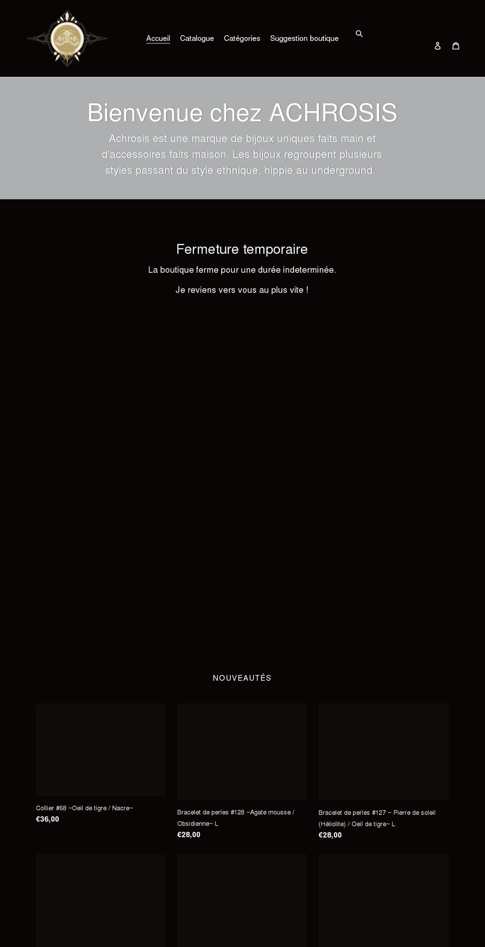 achrosis.com shopify website screenshot