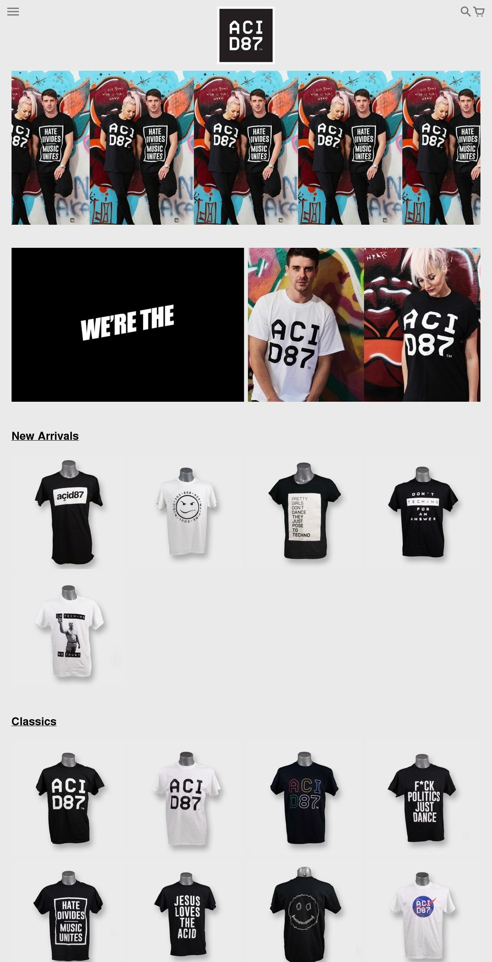 acid87.com shopify website screenshot