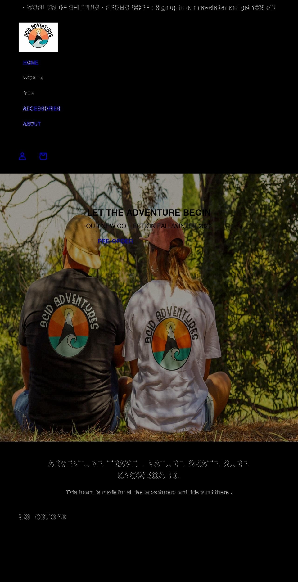 acidadventures.com shopify website screenshot