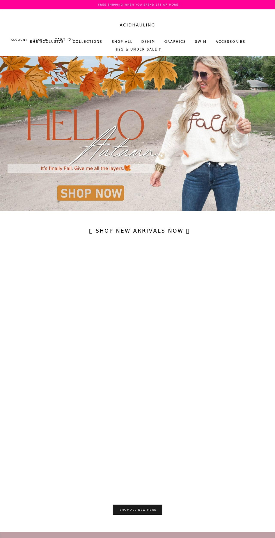 acidhauling.com shopify website screenshot