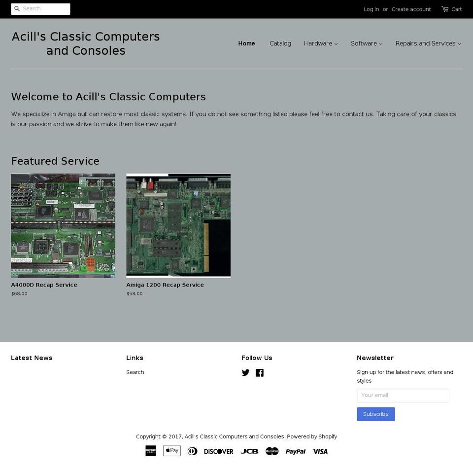 acill.com shopify website screenshot