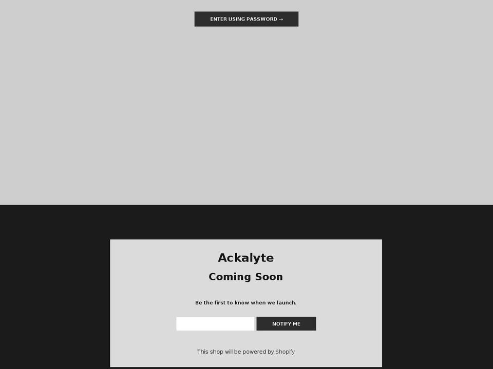 ackalyte.com — Shopify storefront screenshot