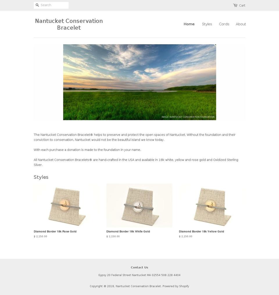 ackconservationbracelet.com — Shopify storefront screenshot
