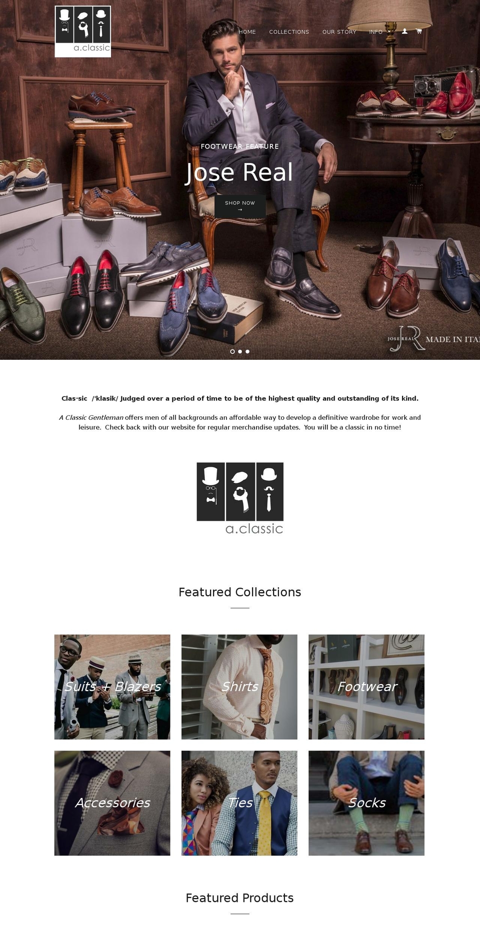 aclassicgentleman.com shopify website screenshot