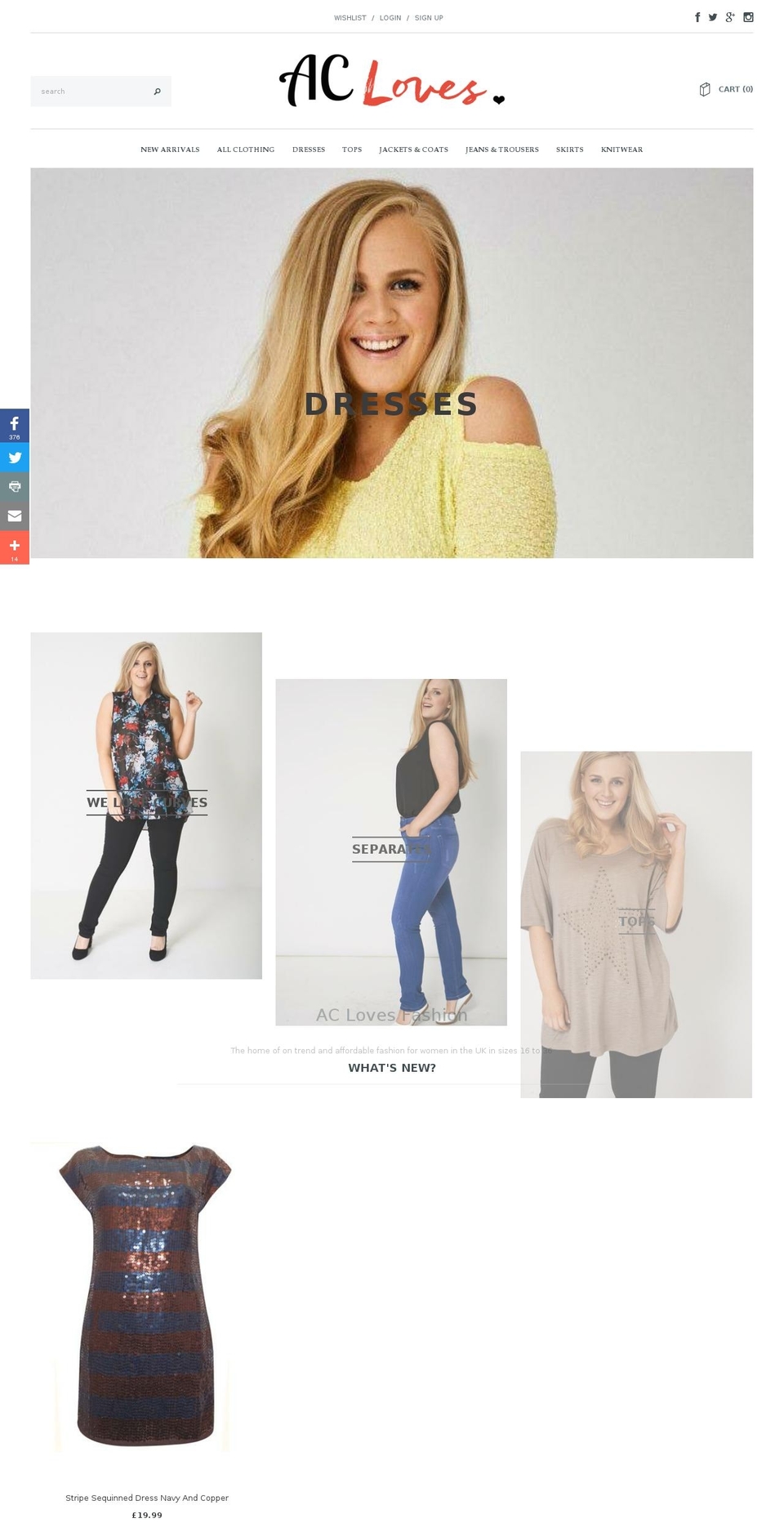 aclovesfashion.com — Shopify storefront screenshot