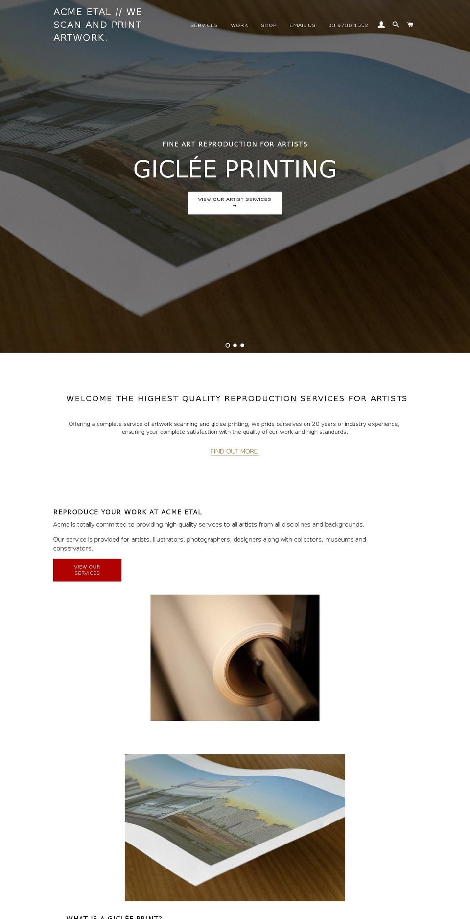 acme-etal-online.com shopify website screenshot