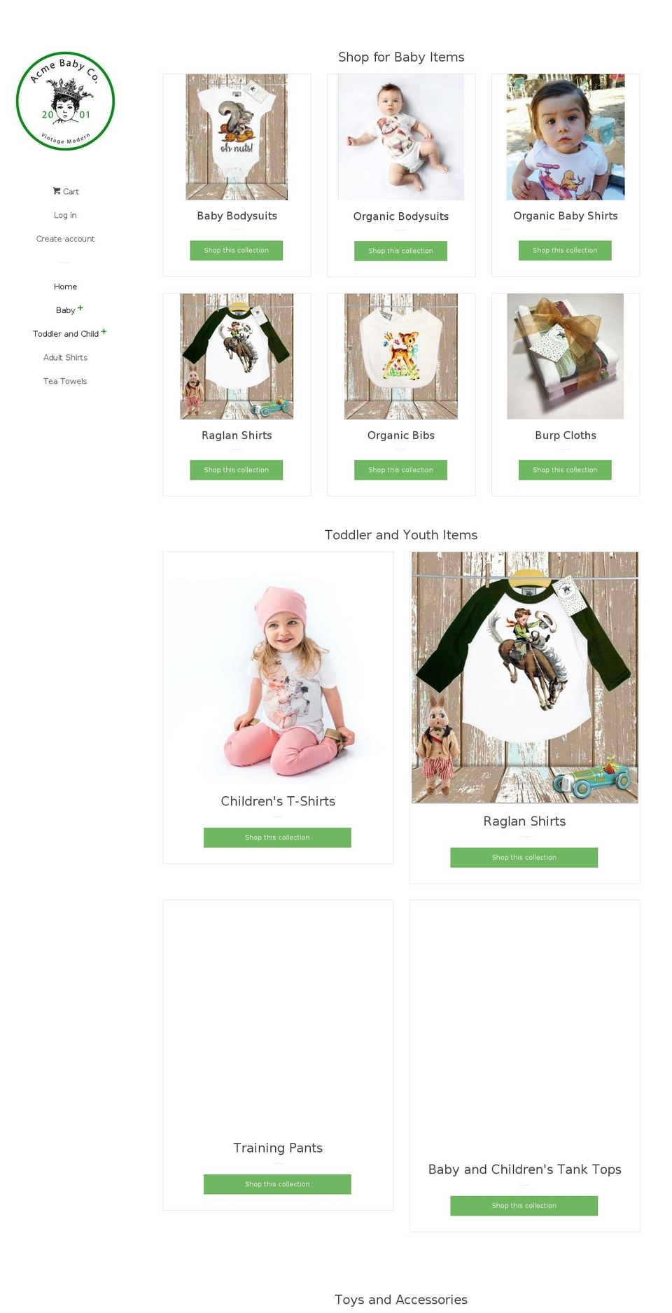 acmebabyco.com shopify website screenshot