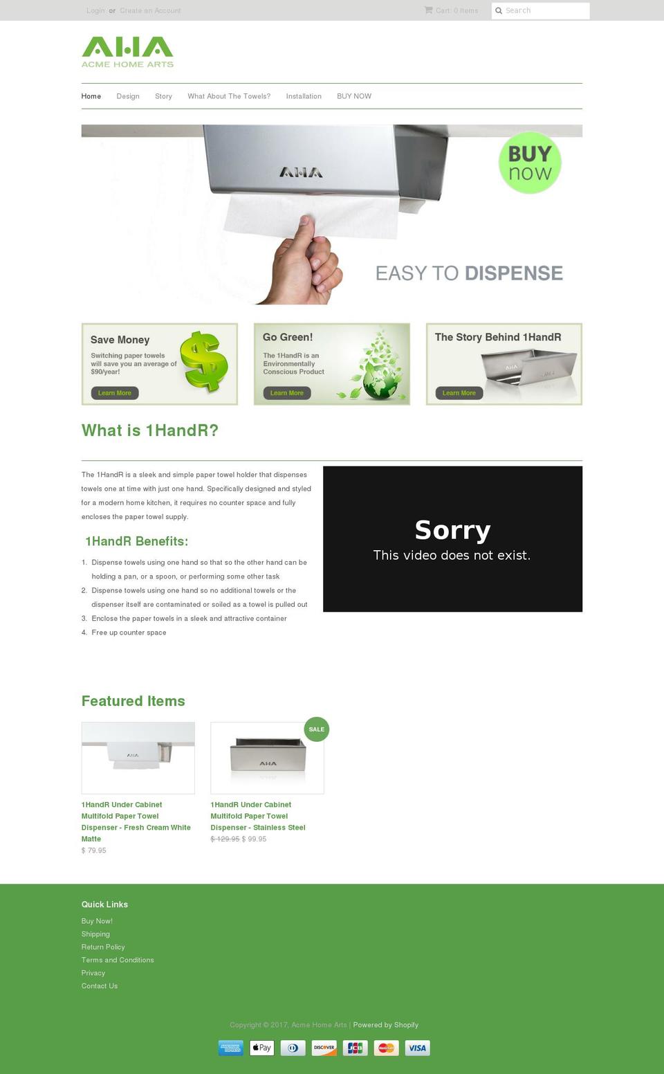 acmehomearts.com shopify website screenshot