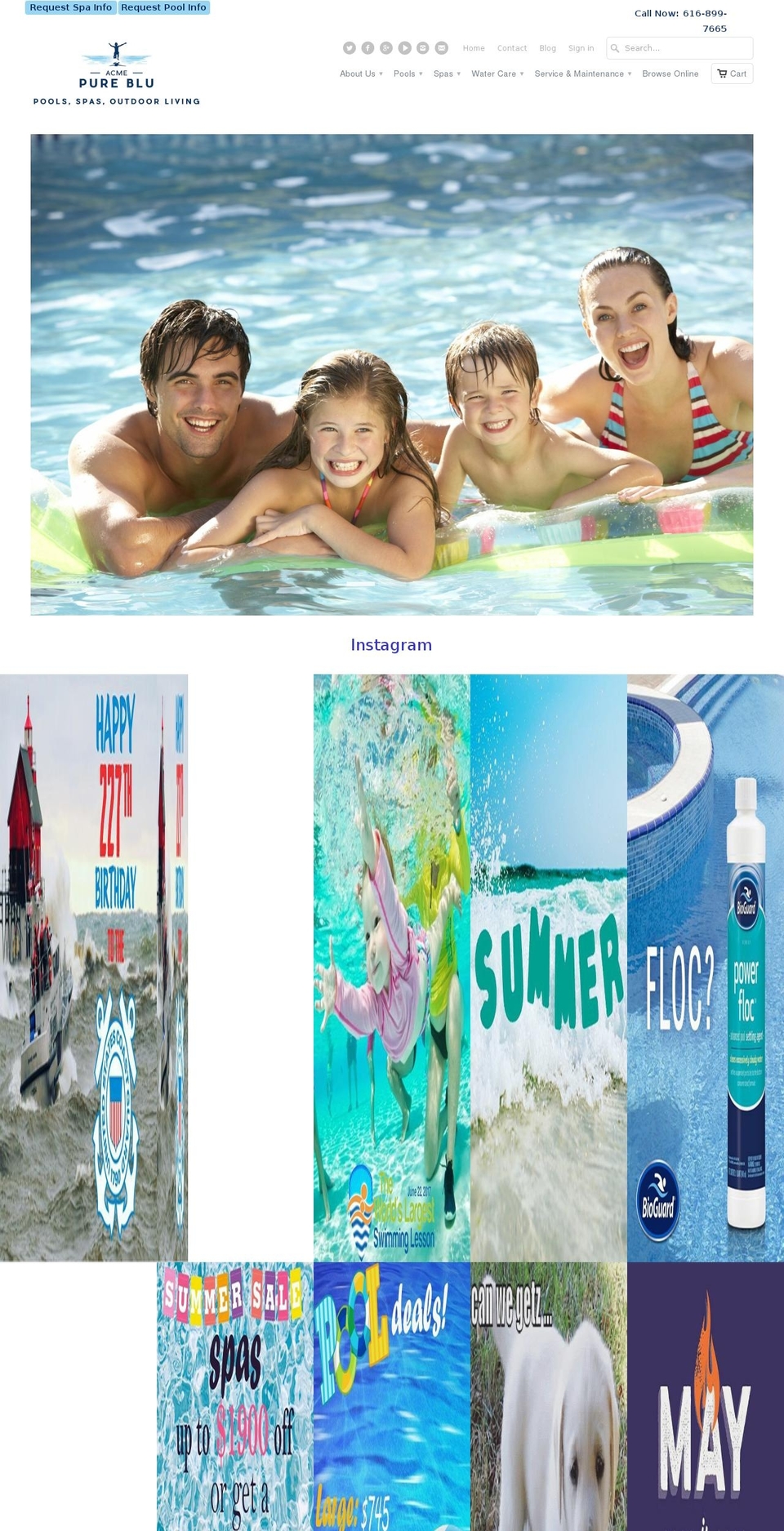 acmepureblue.com — Shopify storefront screenshot