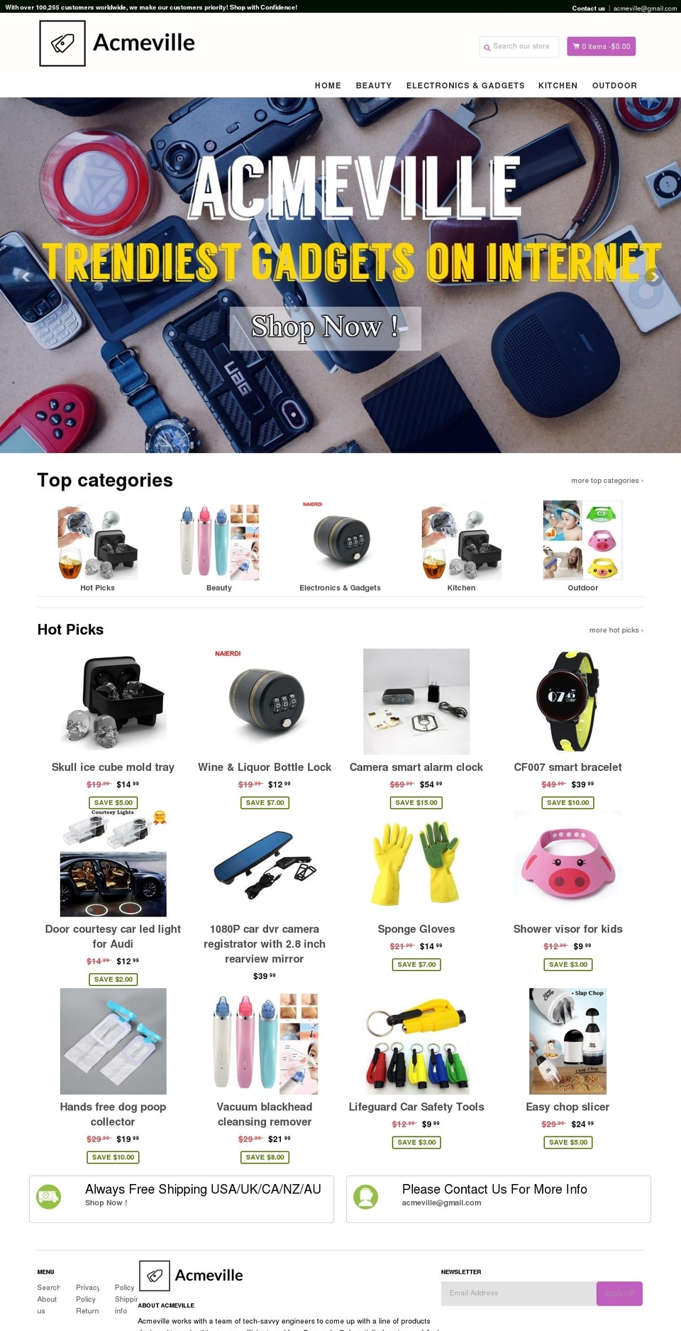 acmeville.com — Shopify storefront screenshot