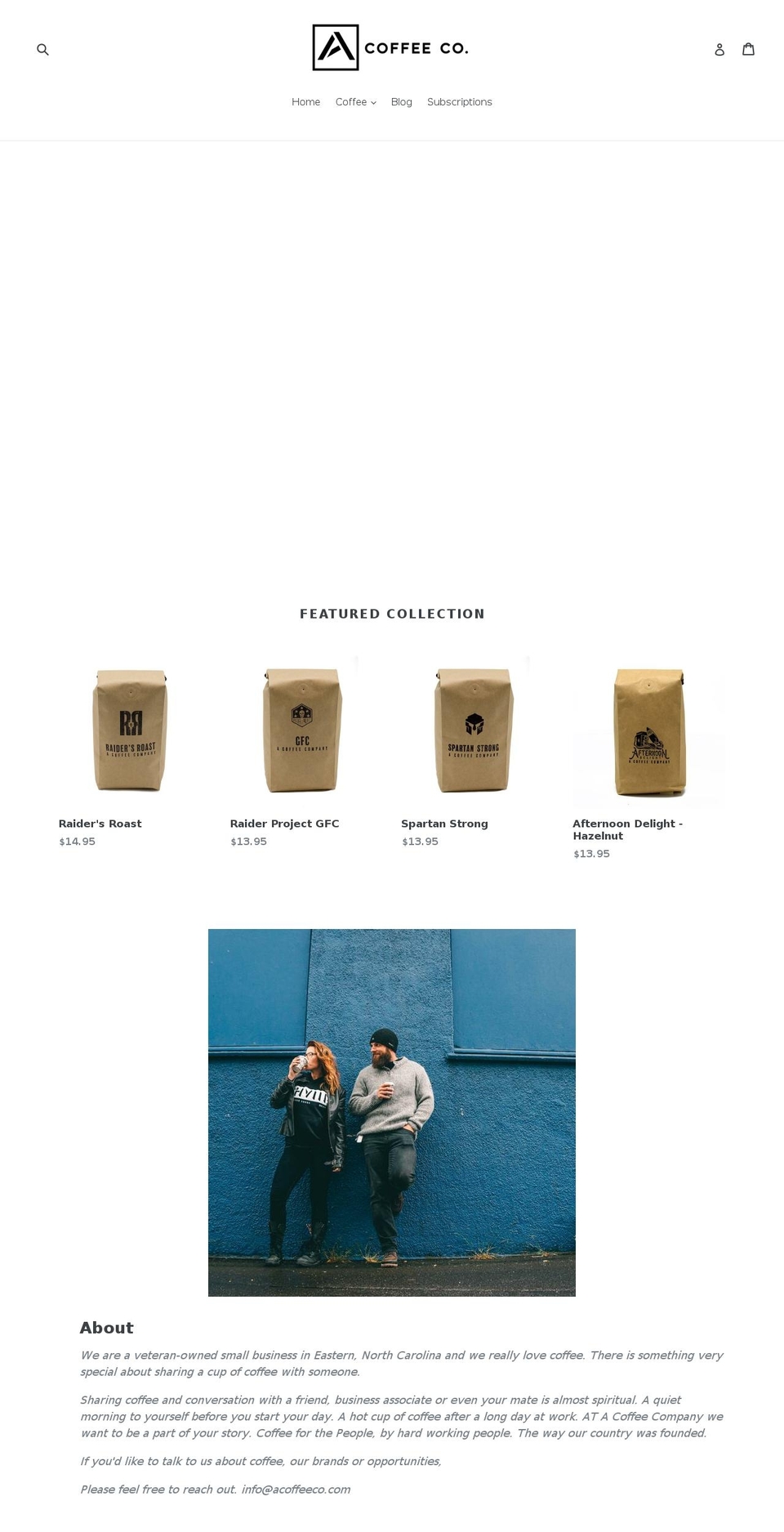 acoffeeco.org shopify website screenshot