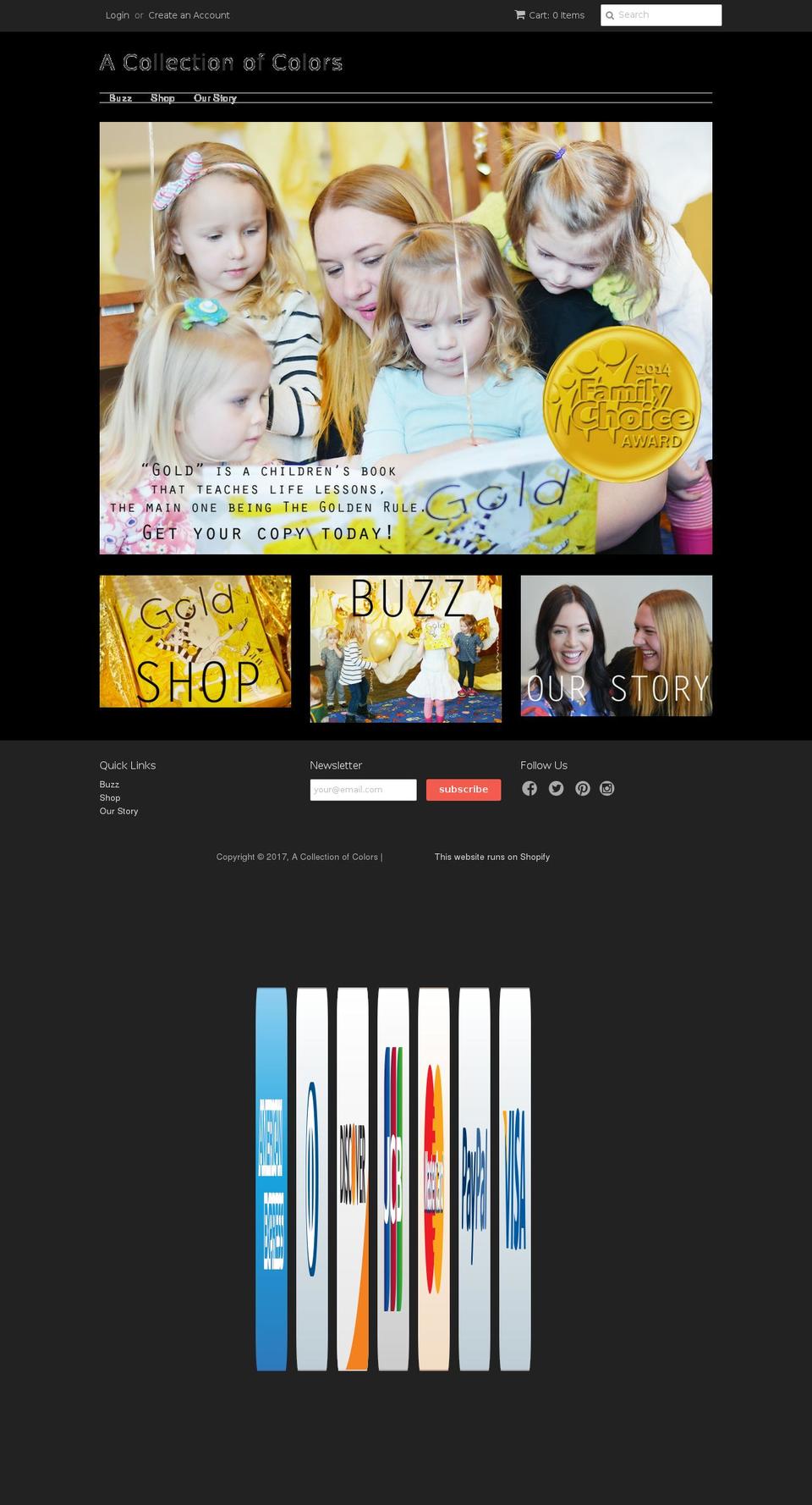 acollectionofcolors.com shopify website screenshot