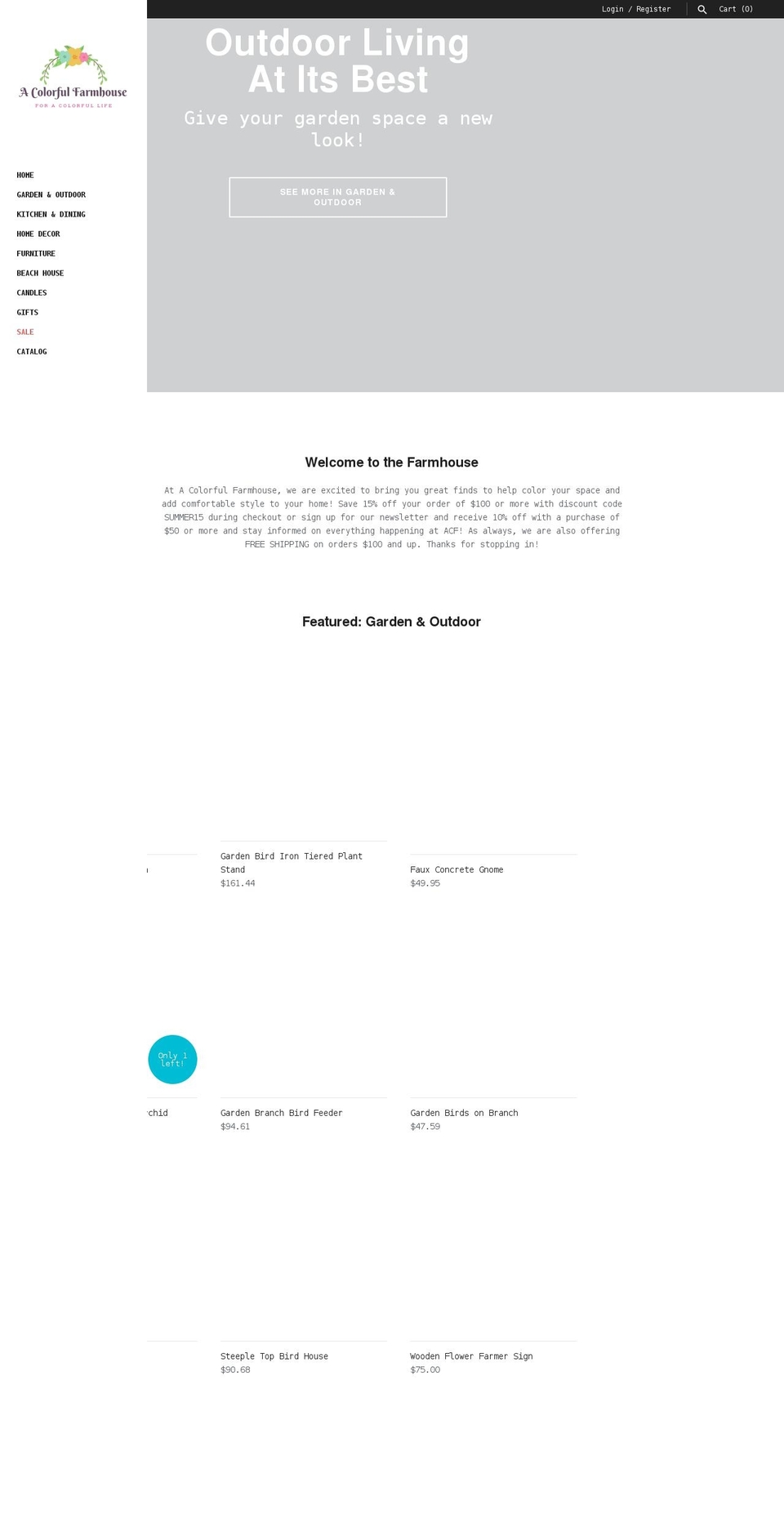 acolorfulfarmhouse.com shopify website screenshot