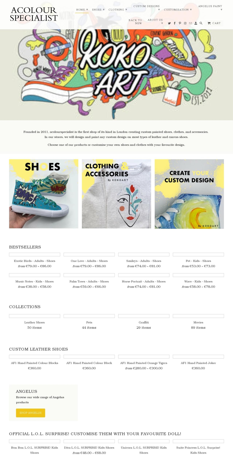 acolourspecialist.com shopify website screenshot