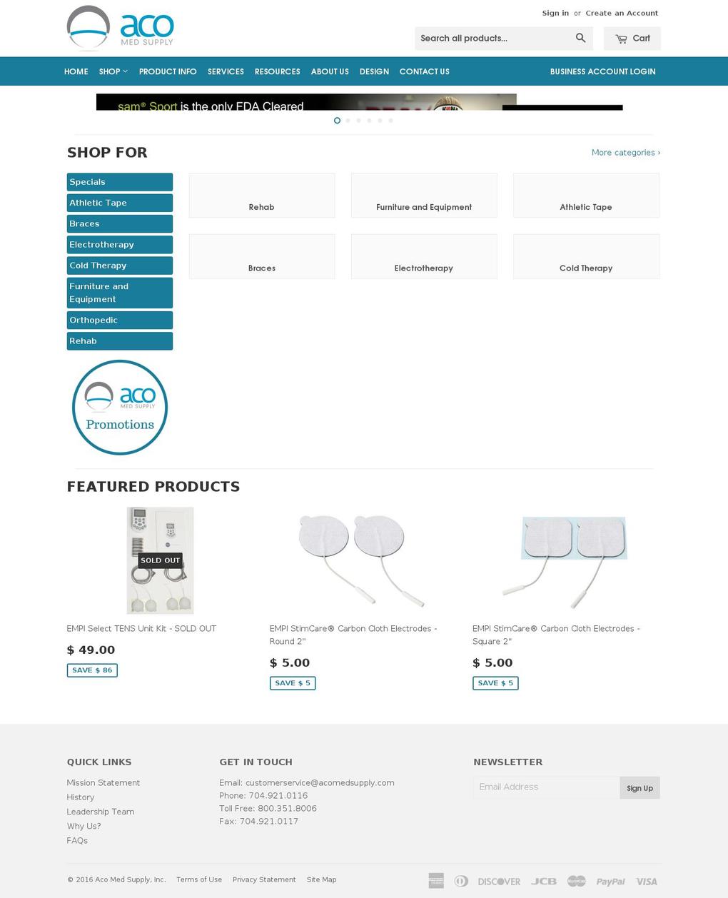 acomedsupply.com shopify website screenshot