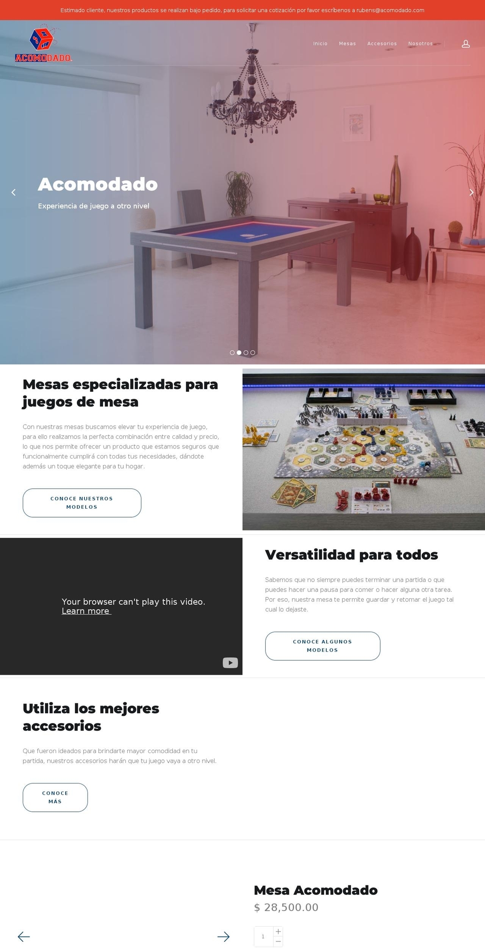acomodado.com — Shopify storefront screenshot