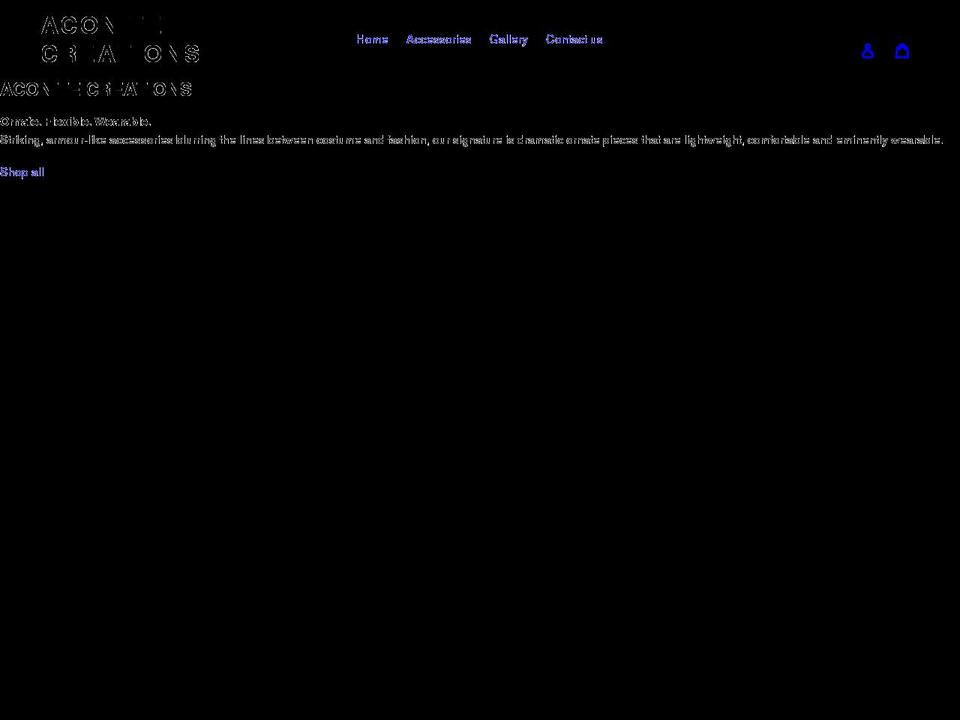 aconitecreations.com shopify website screenshot