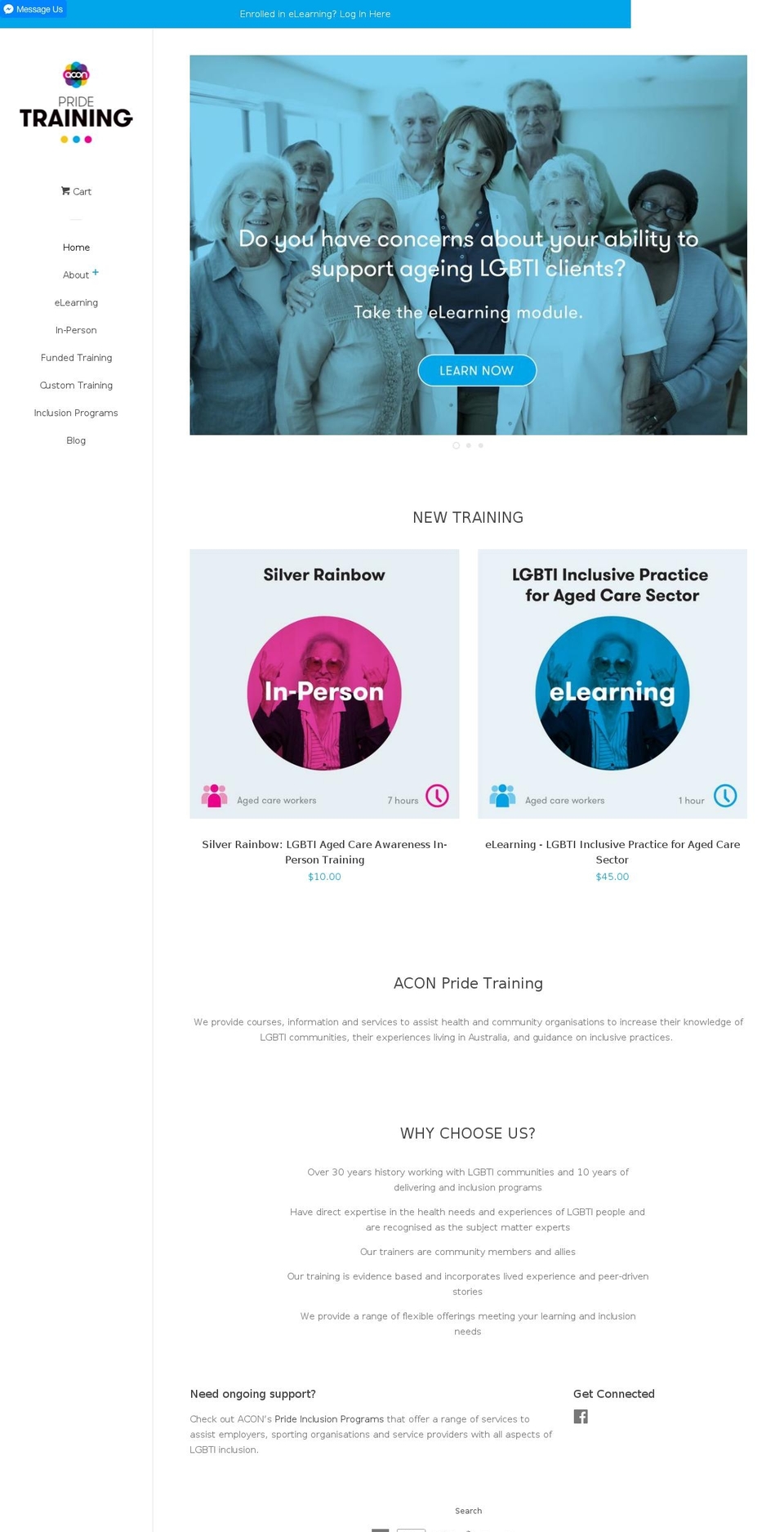 acontraining.org.au shopify website screenshot