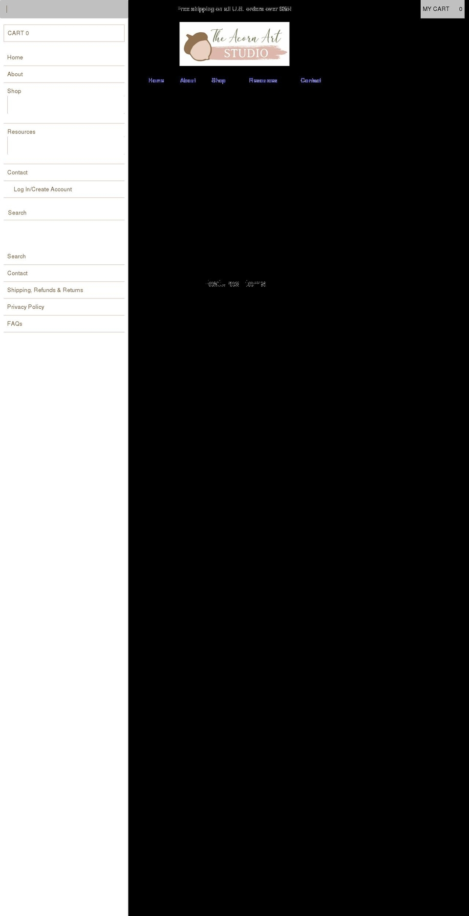 acornart.com shopify website screenshot