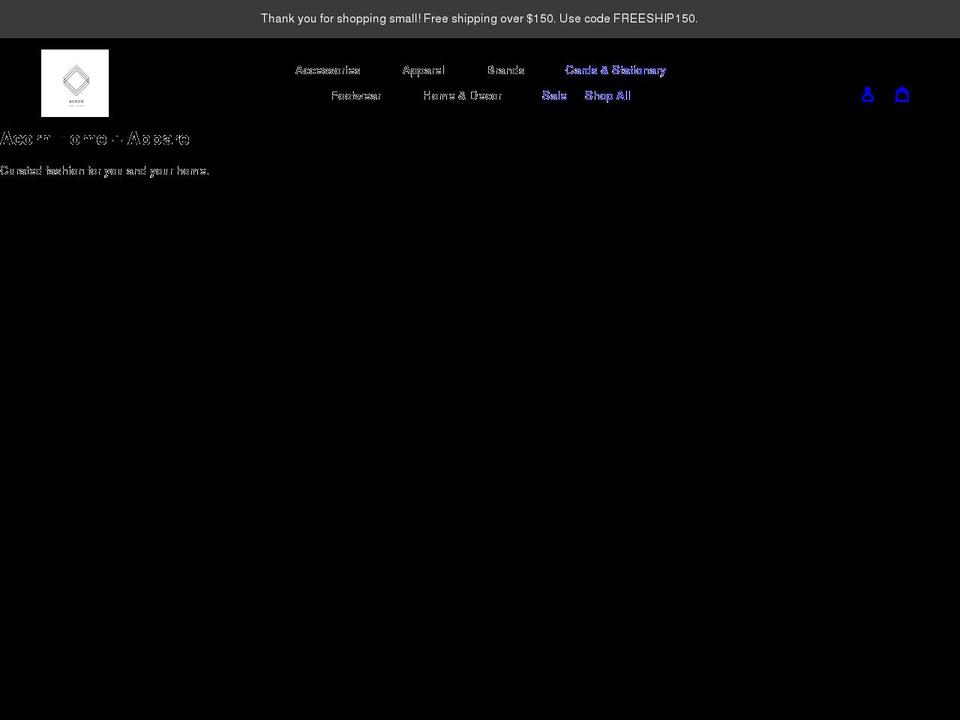 acornhomeandapparel.com shopify website screenshot
