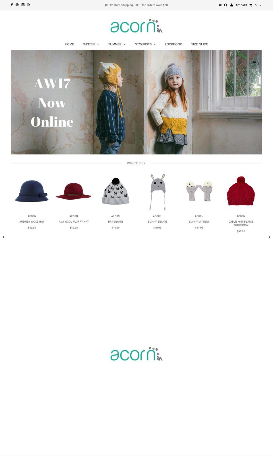 Live Site Shopify theme site example acornkids.com.au