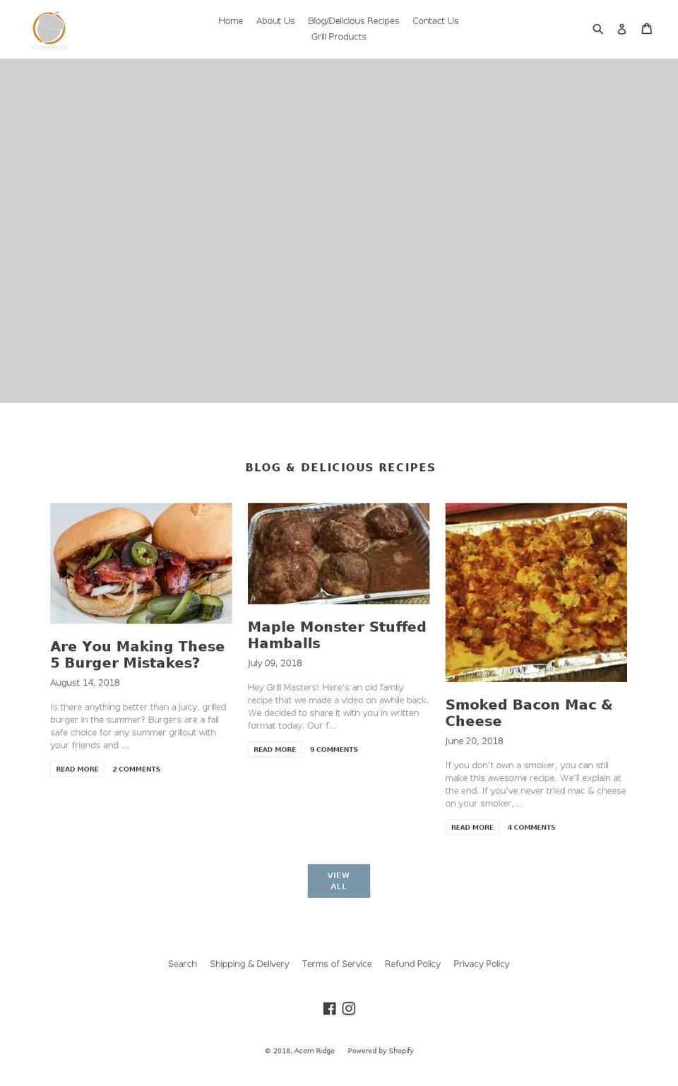 acornridgelife.com — Shopify storefront screenshot