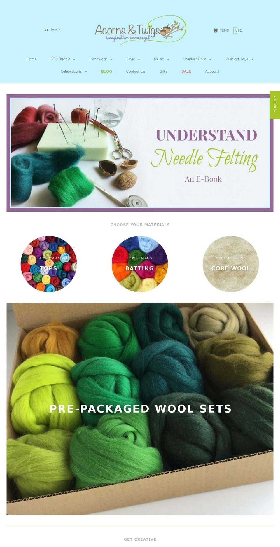 acornsandtwigs.com shopify website screenshot