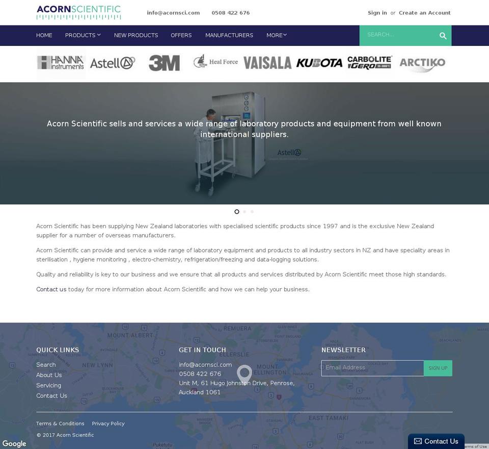 acornsci.com shopify website screenshot