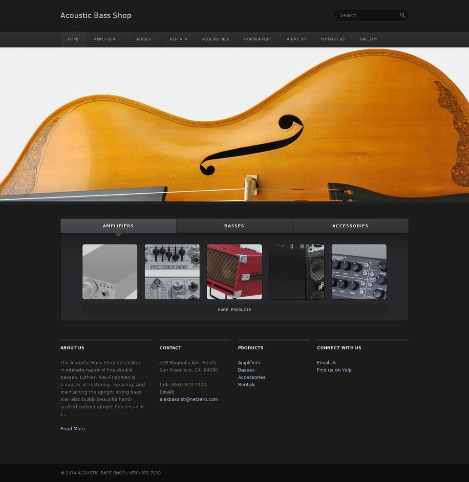 acousticbassshop.com shopify website screenshot