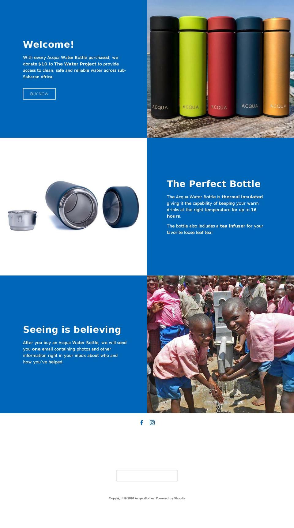 acquabottles.com — Shopify storefront screenshot