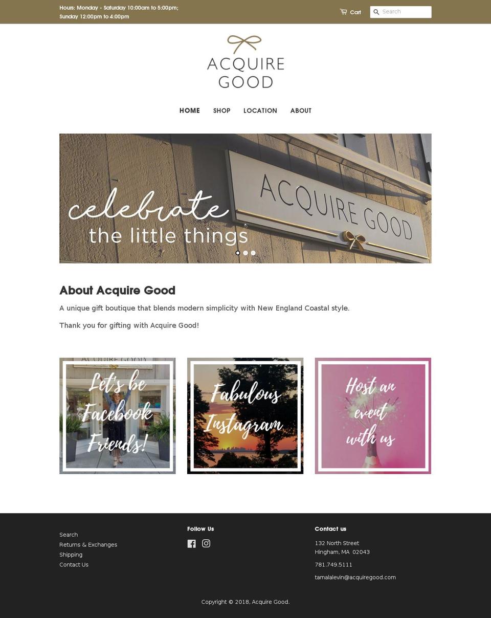 acquiregood.com — Shopify storefront screenshot