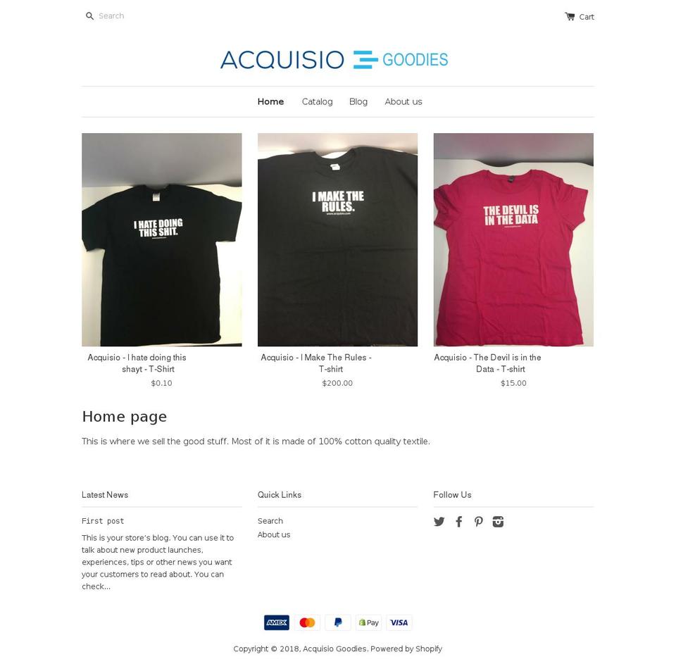 acquisiogoodies.com — Shopify storefront screenshot