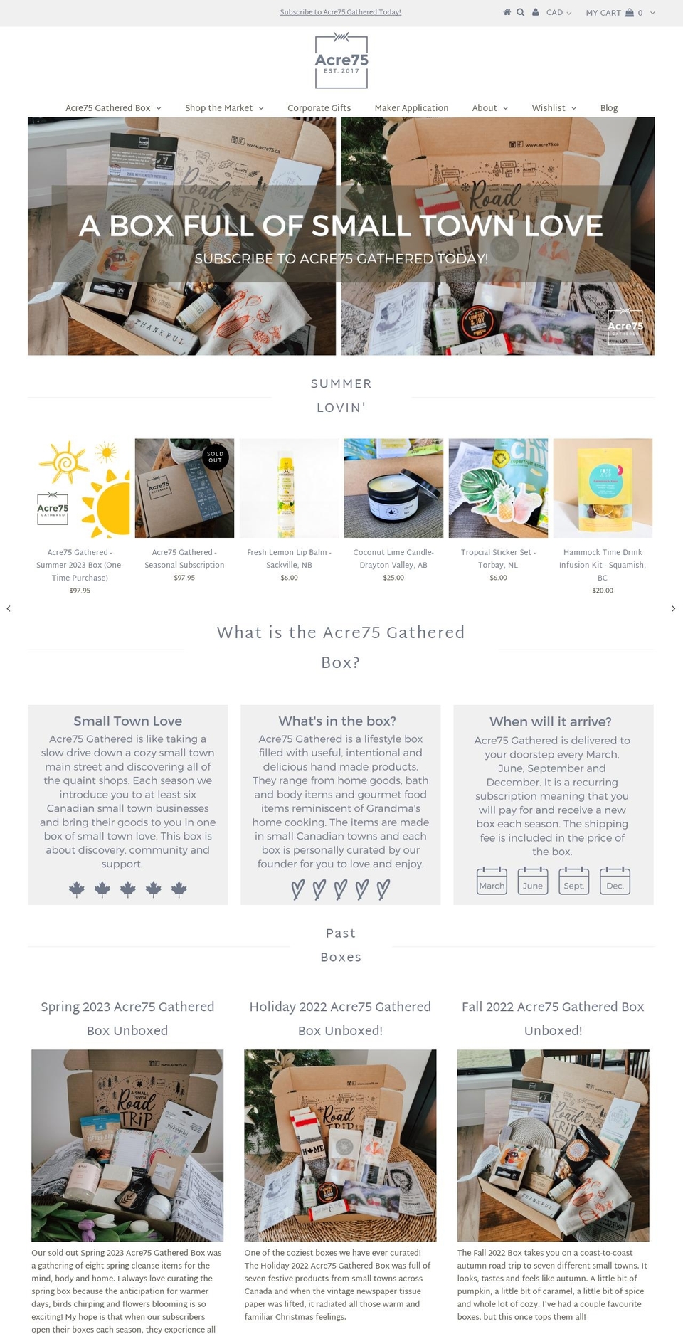 acre75.ca shopify website screenshot