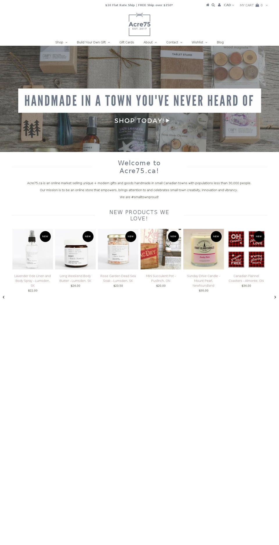 acre75.com — Shopify storefront screenshot