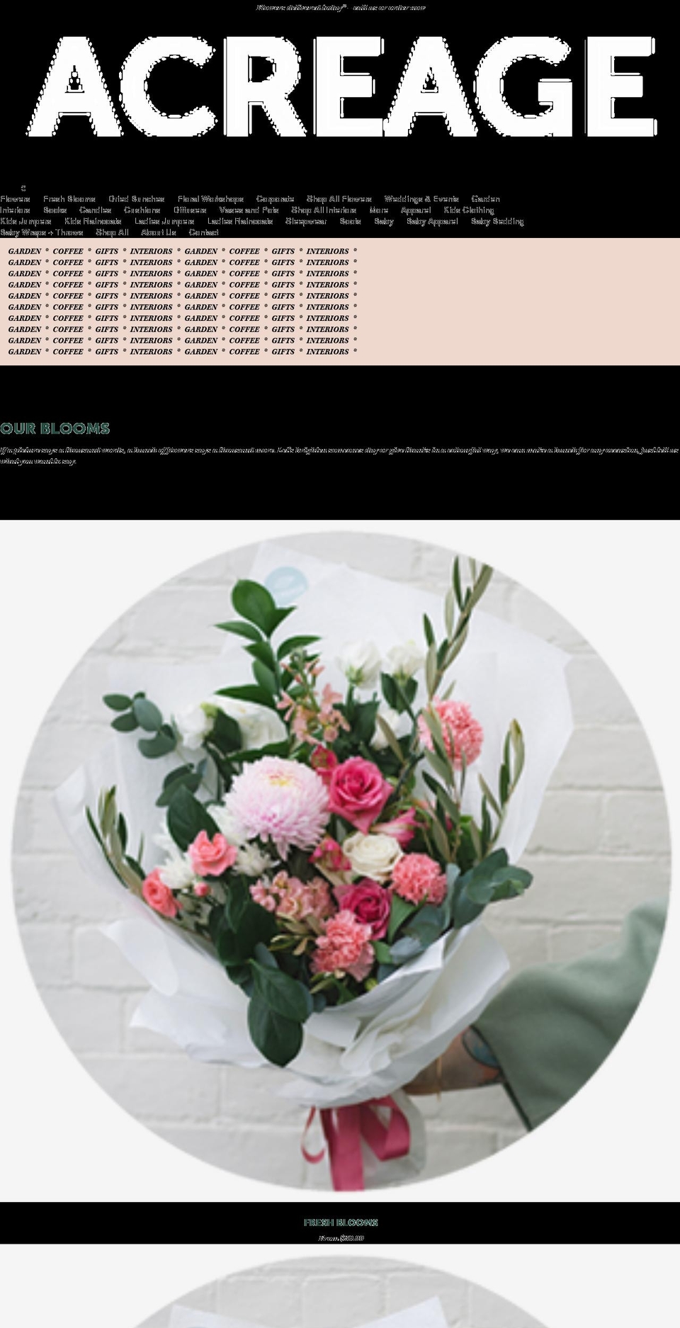 acreagetasmania.com.au shopify website screenshot
