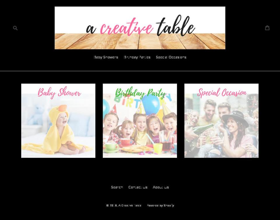 acreativetable.com — Shopify storefront screenshot