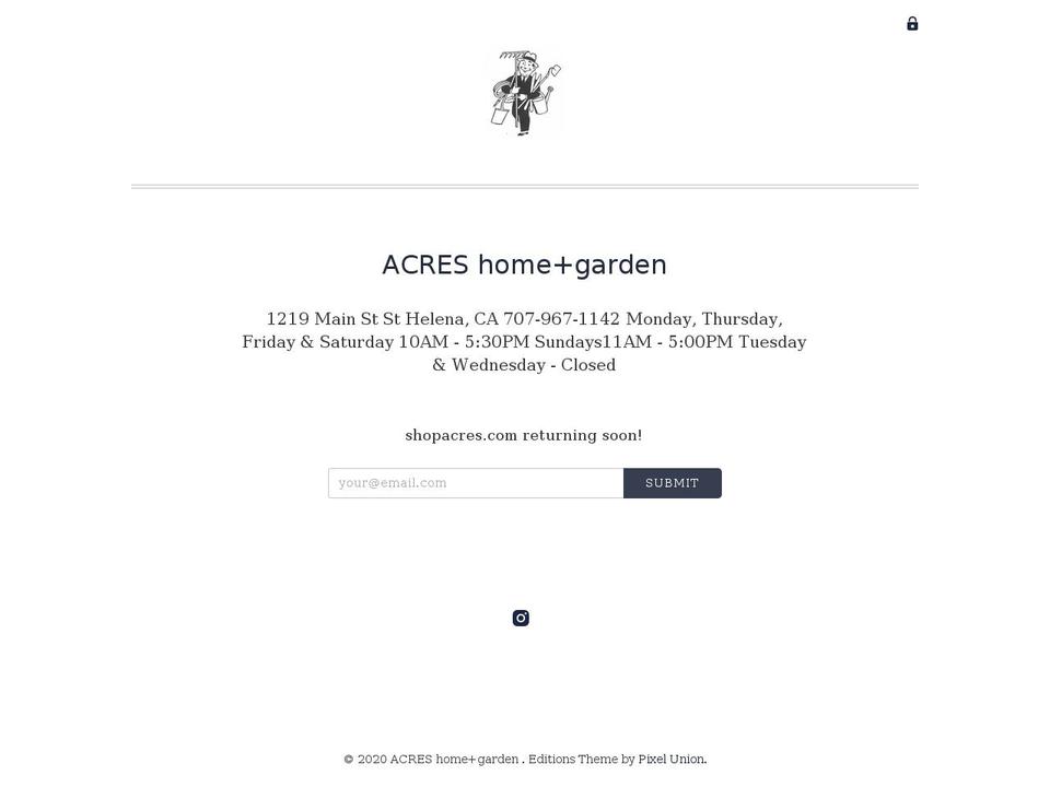 acreshomeandgarden.com shopify website screenshot