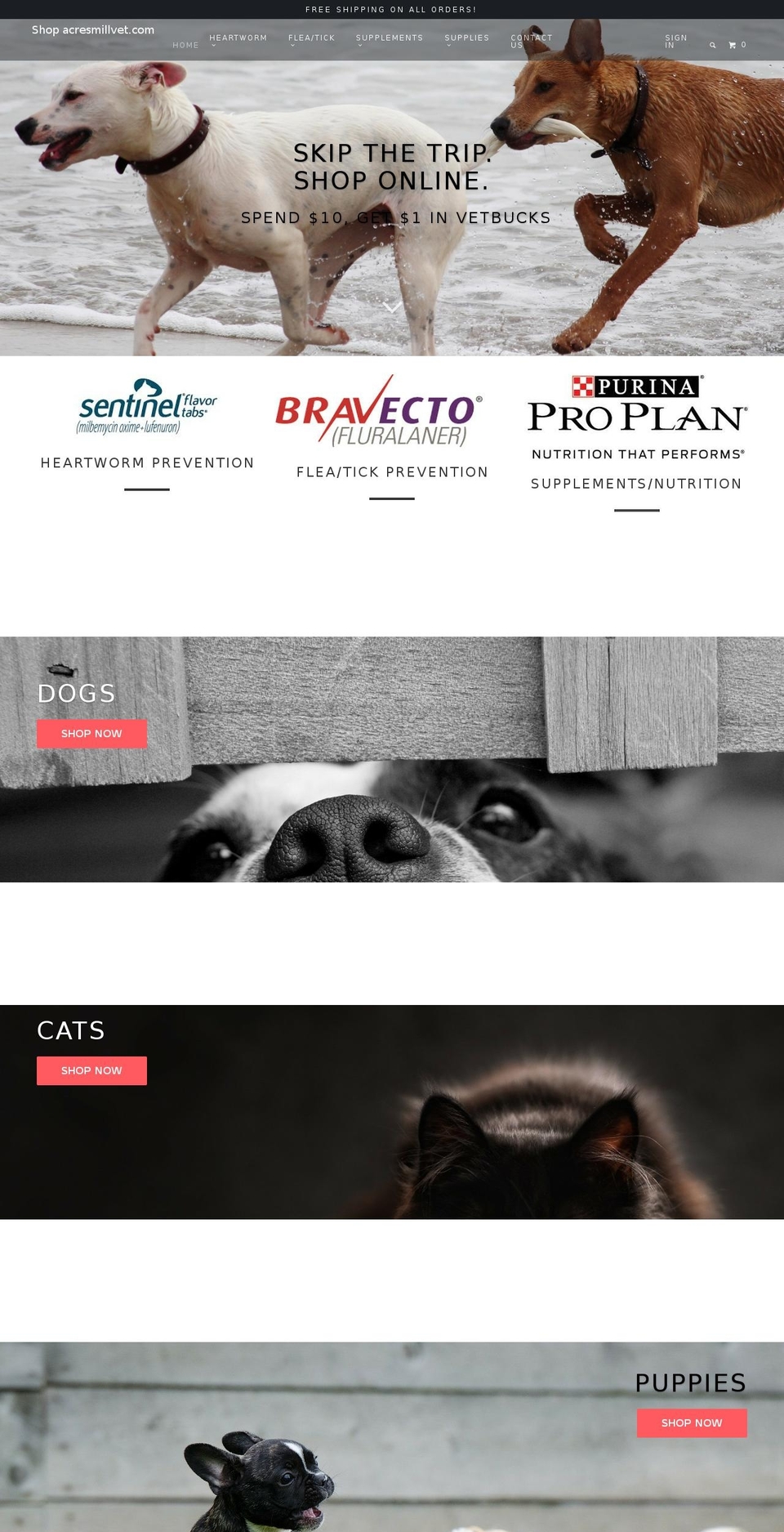acresmillshop.com shopify website screenshot