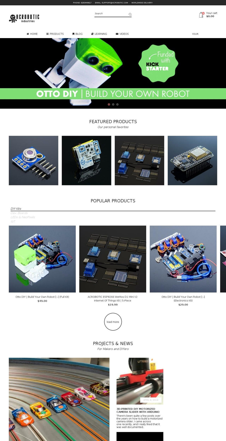 acrobotic.com — Shopify storefront screenshot