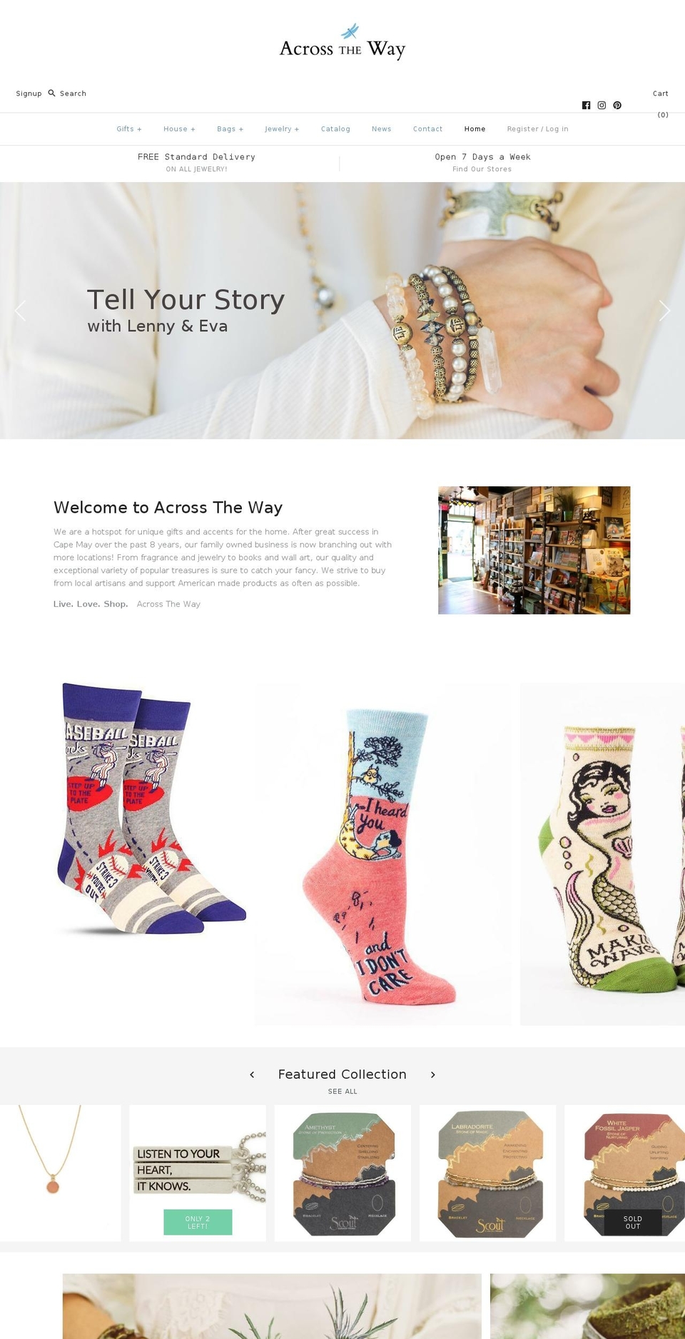 acrosstheway.net shopify website screenshot